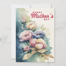 Pastel Blossoms Mother's Day in Teal