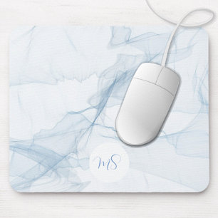 Pastel Blue Abstract Personalized Mouse Mat