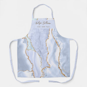 pastel blue agate beauty professional apron