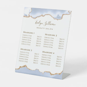pastel blue Agate Beauty Salon Pedestal Sign