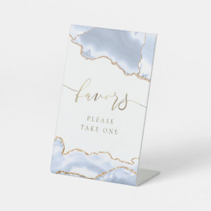 pastel blue agate favours pedestal sign