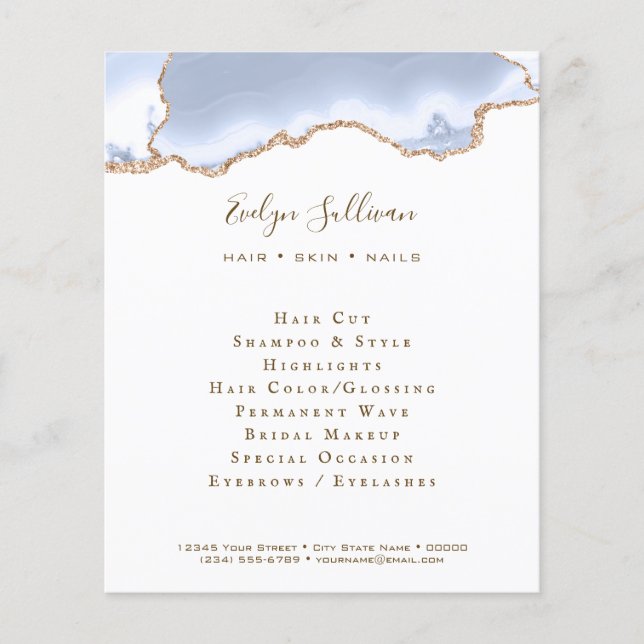 pastel blue agate flyer (Front)