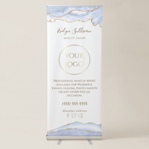 pastel blue agate retractable banner