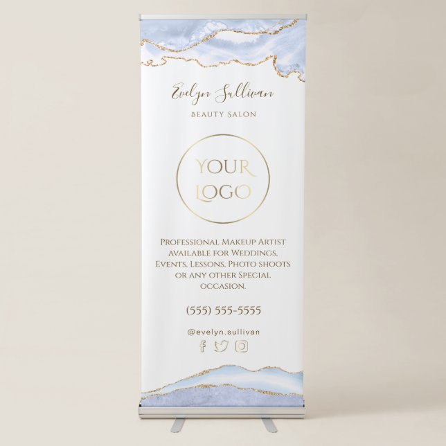 pastel blue agate retractable banner (Front)