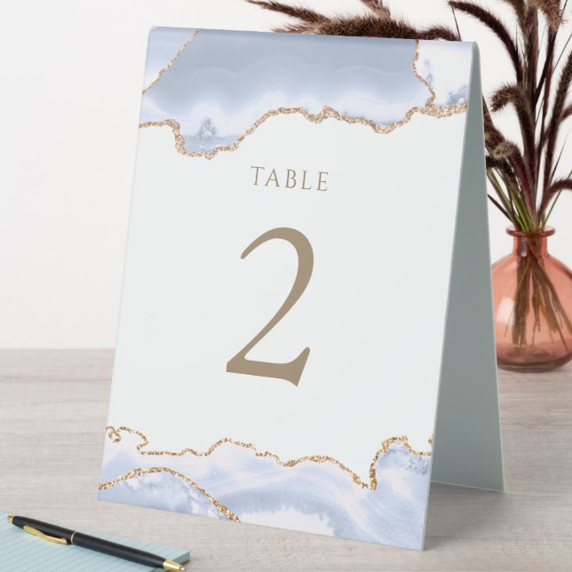 pastel blue agate table number sign (In SItu (Table))