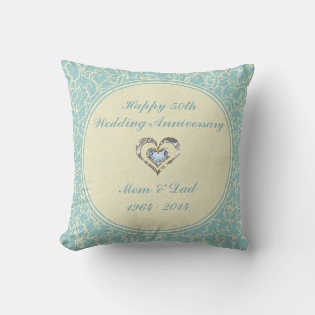 Pastel Blue And Creme Floral Damasks Cushion (Front)