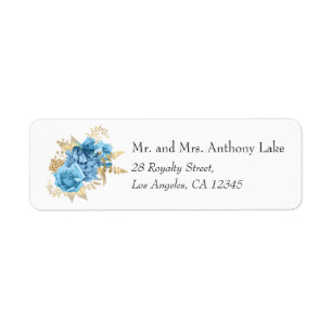 Pastel Blue and Gold Floral