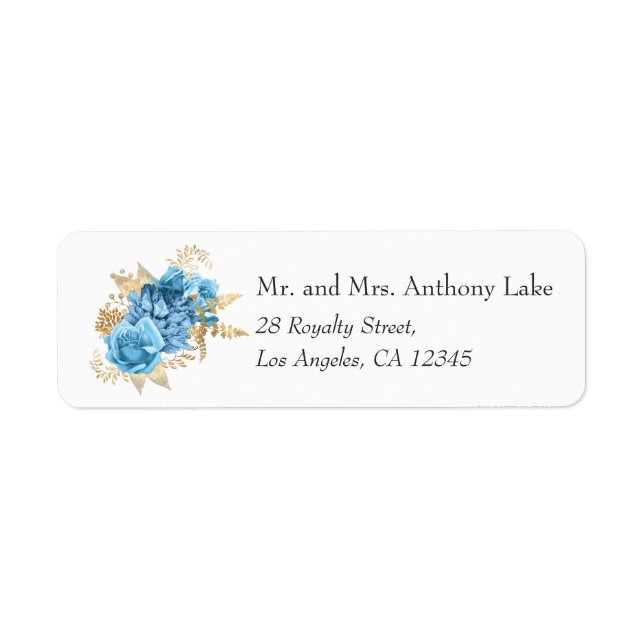 Pastel Blue and Gold Floral (Front)