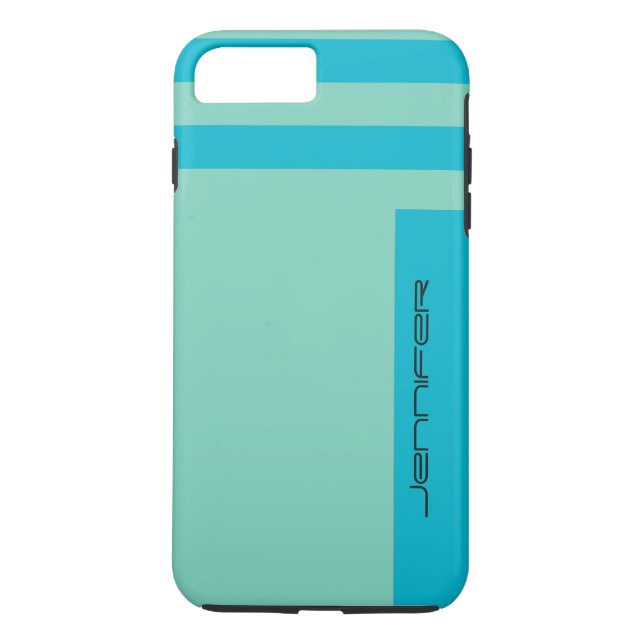 Pastel Blue and Green Minimalist Custom Tough Case-Mate iPhone Case (Back)