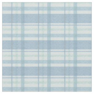 Pastel Blue and Green Plaid Fabric