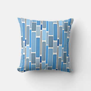 Pastel Blue and Grey Pattern Cushion
