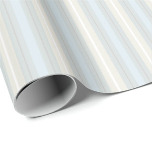Pastel Blue and Grey Stripes Wrapping Paper