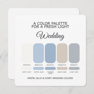 Pastel Blue and Ivory Wedding Color Palette Card