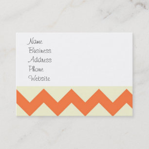 Pastel Blue and Orange Chevron Stripes Business Card
