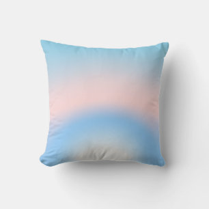 Pastel blue and pink radial gradient colours cushion