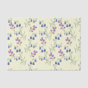 Pastel Blue and Purple Bell Flowers  Tissue Paper