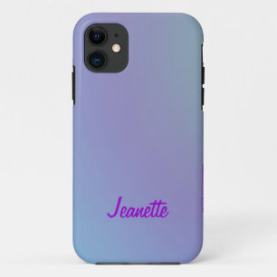 Pastel Blue and Purple, Name,  iPhone 11 Case