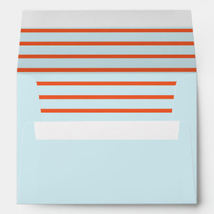 Pastel Blue and Red Stripe Pattern Envelope
