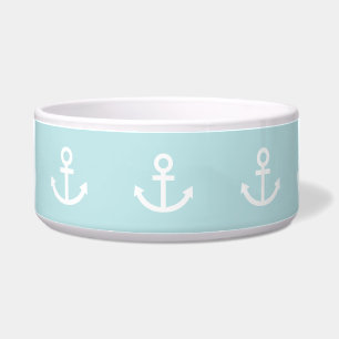 Pastel Blue and White Anchor Pattern