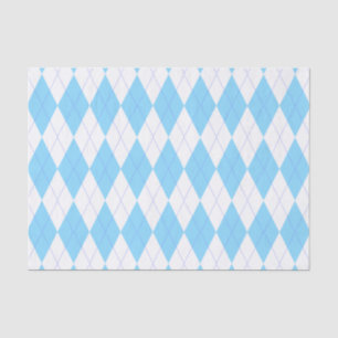 Pastel Blue and White Argyle Pattern Tissue Paper