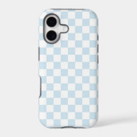 Pastel Blue and White Chequerboard