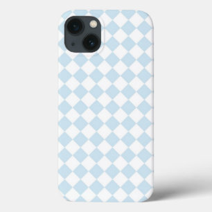 Pastel Blue and White Chequerboard iPhone 13 Case