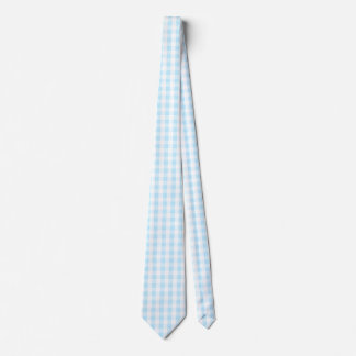 Pastel Blue and White Gingham Pattern Tie