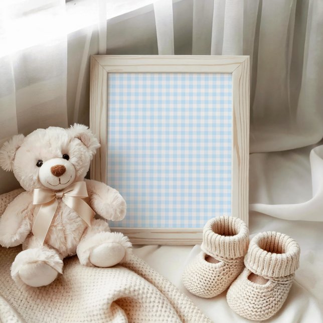 Pastel Blue and White Gingham Poster (Pastel Blue and White Gingham Poster)