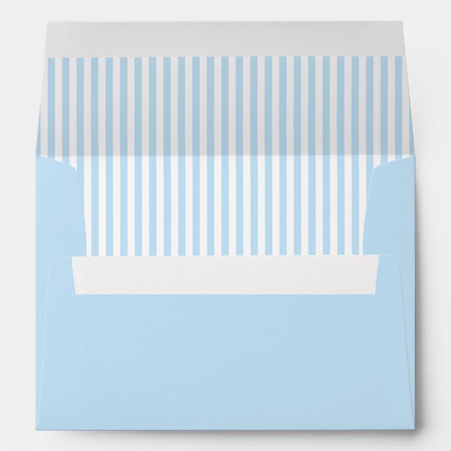 Pastel Blue and White Stripe Envelope (Back (Bottom))