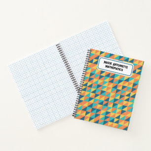 Pastel Blue and yellow abstract pattern vintage Notebook