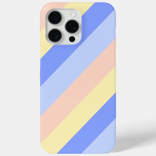 Pastel Blue and Yellow Diagonal Stripes  Case-Mate iPhone Case (Back)