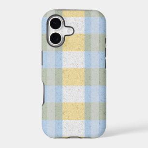 Pastel Blue and Yellow Plaid Pattern