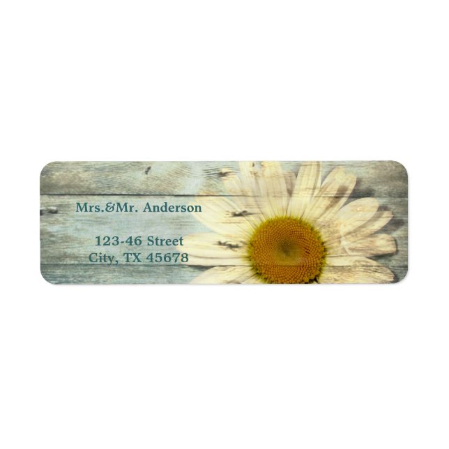 pastel blue barnwood country daisy wedding (Front)
