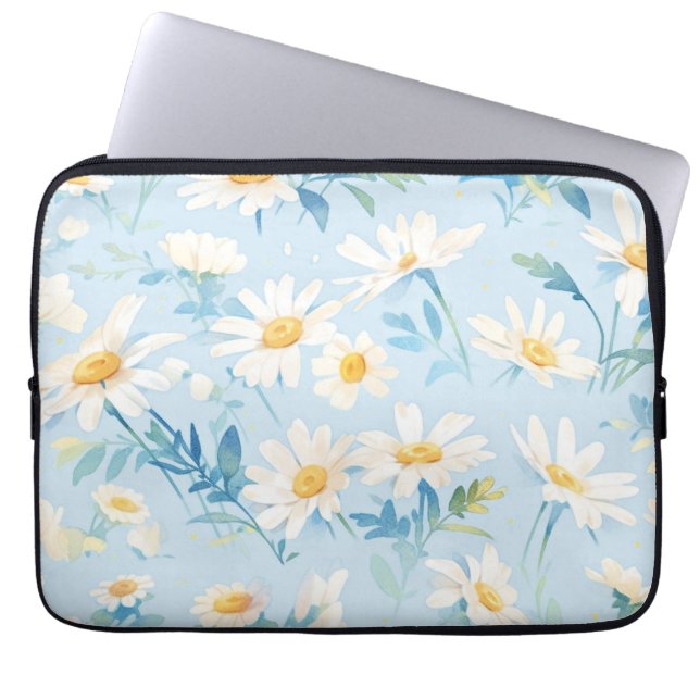 Pastel Blue Beauty Laptop Sleeve (Front)