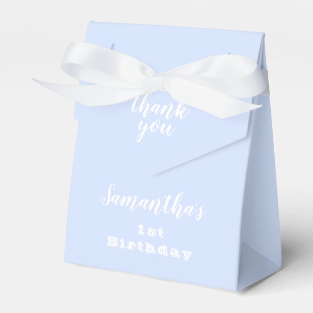Pastel Blue Birthday Thank You Favour Box (Front Side)