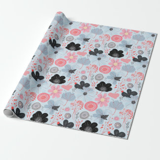 Pastel Blue Botanical Harmony Wrapper Wrapping Paper