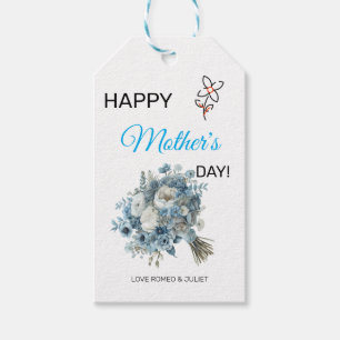 Pastel Blue Bouquet Mother's Day Gift Tag