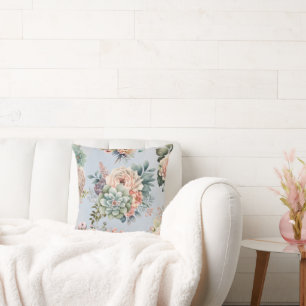 PASTEL BLUE BOUQUET PILLOW