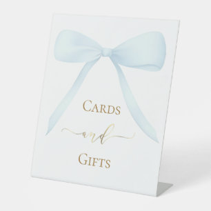pastel blue bow cards sign