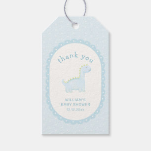 Pastel Blue Boy Prehistoric Dinosaur Baby Shower  Gift Tags