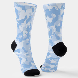 Pastel Blue Camo Camouflage Pattern Socks