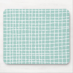 Pastel Blue Check Pattern Soft and Modern Mouse Mat