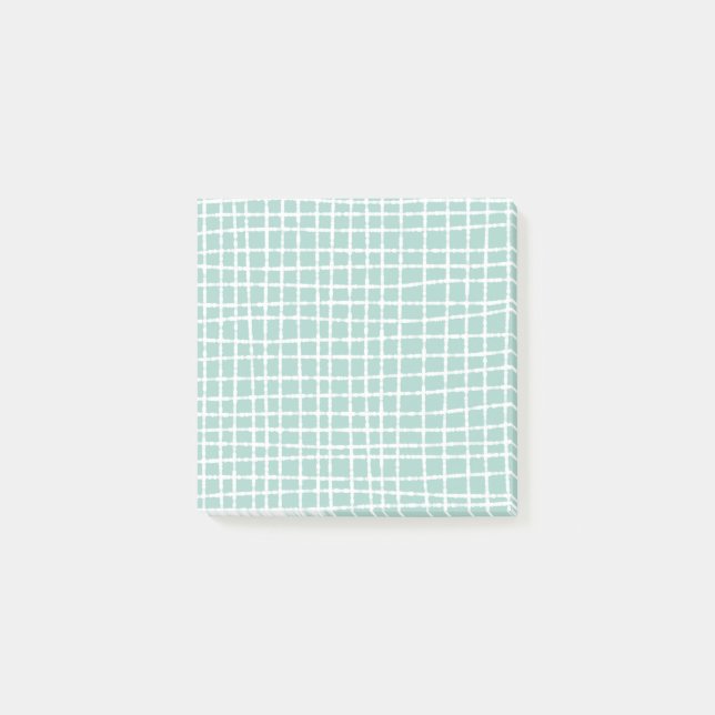 Pastel Blue Check Pattern Stylish and Subtle Post-it Notes (Front)