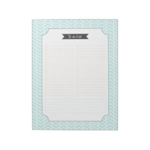 Pastel Blue Chevron - To Do List Notepad