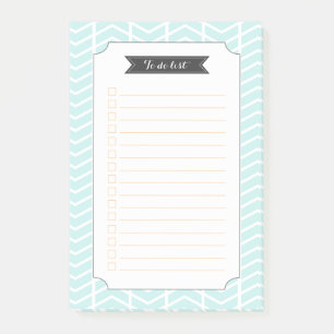Pastel Blue Chevron - To Do List Post-it Notes