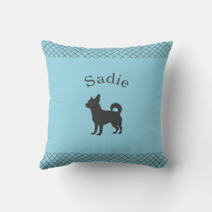 Pastel Blue Chihuahua Personalized Matching Cushion