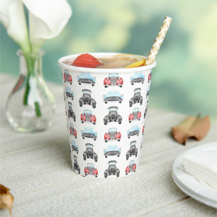 Pastel Blue Classic Retro Car Paper Cups
