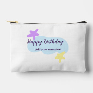 Pastel blue clouds stars purple happy birthday nam accessory pouch