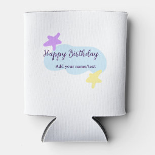 Pastel blue clouds stars purple happy birthday nam can cooler