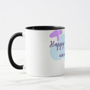 Pastel blue clouds stars purple happy birthday nam mug